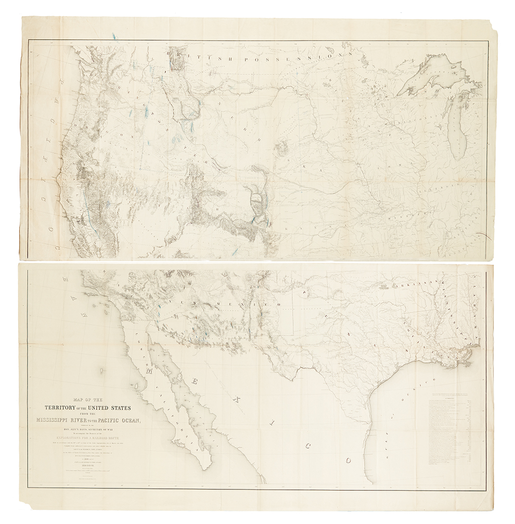 (AMERICAN WEST.) Warren, Gouverneur Kemble. Map of the Territory of the United States from the Mississippi to the Pacific Ocean;